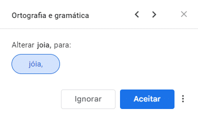 google acha que joia tem acento