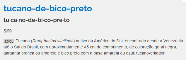 tucano de bico preto tem hifen